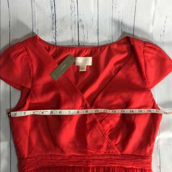  J. Crew Silk Chiffon Mirabelle Bright Coral - Picture 7 of 7